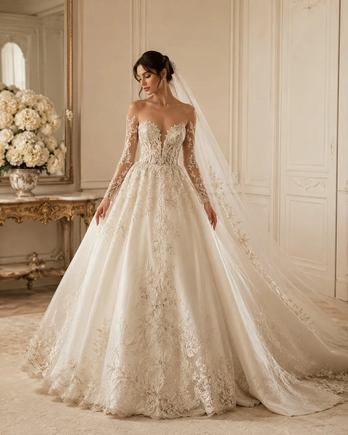Ivory bridal dress direction